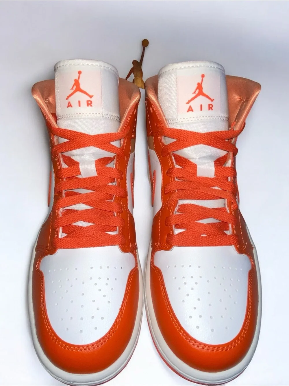 Nike  Women’s Orange and White Mid-Top Sneakers -